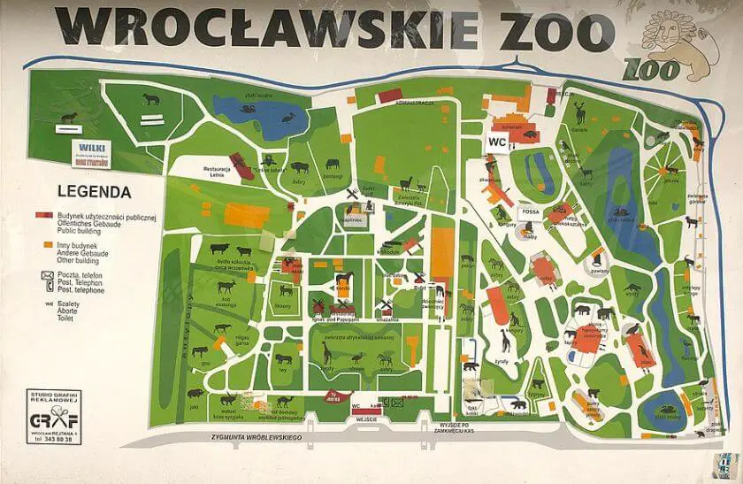 Zoo Wrocław mapa