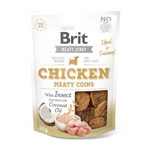 Brit Jerky Snack Chicken Meaty Coins with Insect